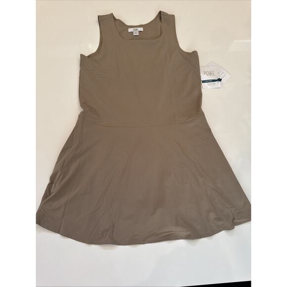 New Athleta Girl Size XXL 16 Robe School Day Dress Uniform Pockets Tan Lined - Picture 3 of 9